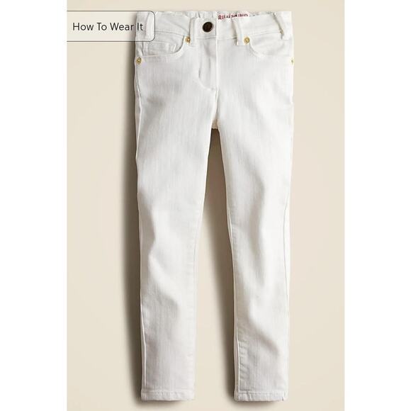 NWT J. Crew Crewcuts Girls' White Runaround Jeans 16 - Picture 1 of 7